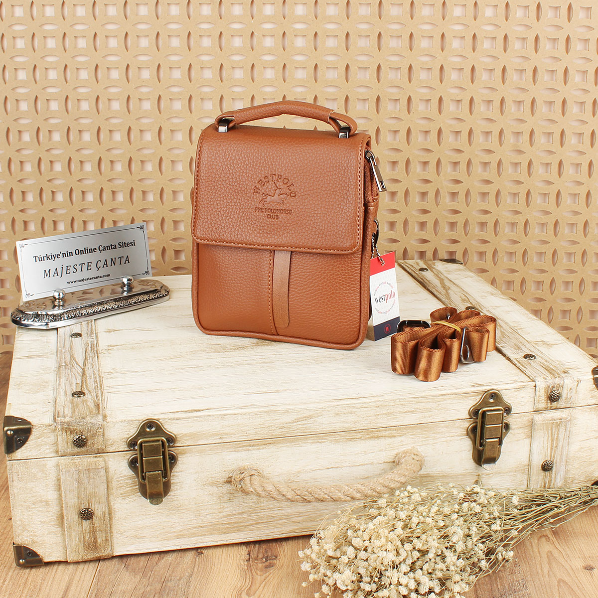 west polo küçük boy taba erkek el çantası